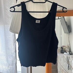 Aritzia Sunday Best Cropped Cotton Tank – Black – Size L